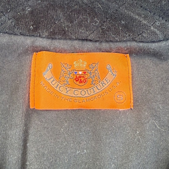 Juicy Couture vintage Black Velvet Bomber Jacket Y2K - Picture 2 of 3